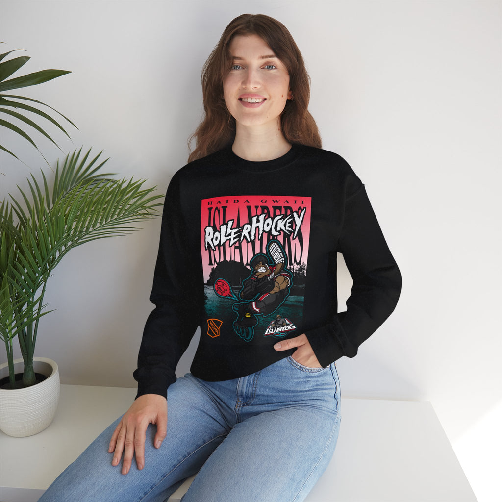 Crewneck Sweatshirt - Haida Gwaii Islanders Rollerhockey Cartoon Graphic
