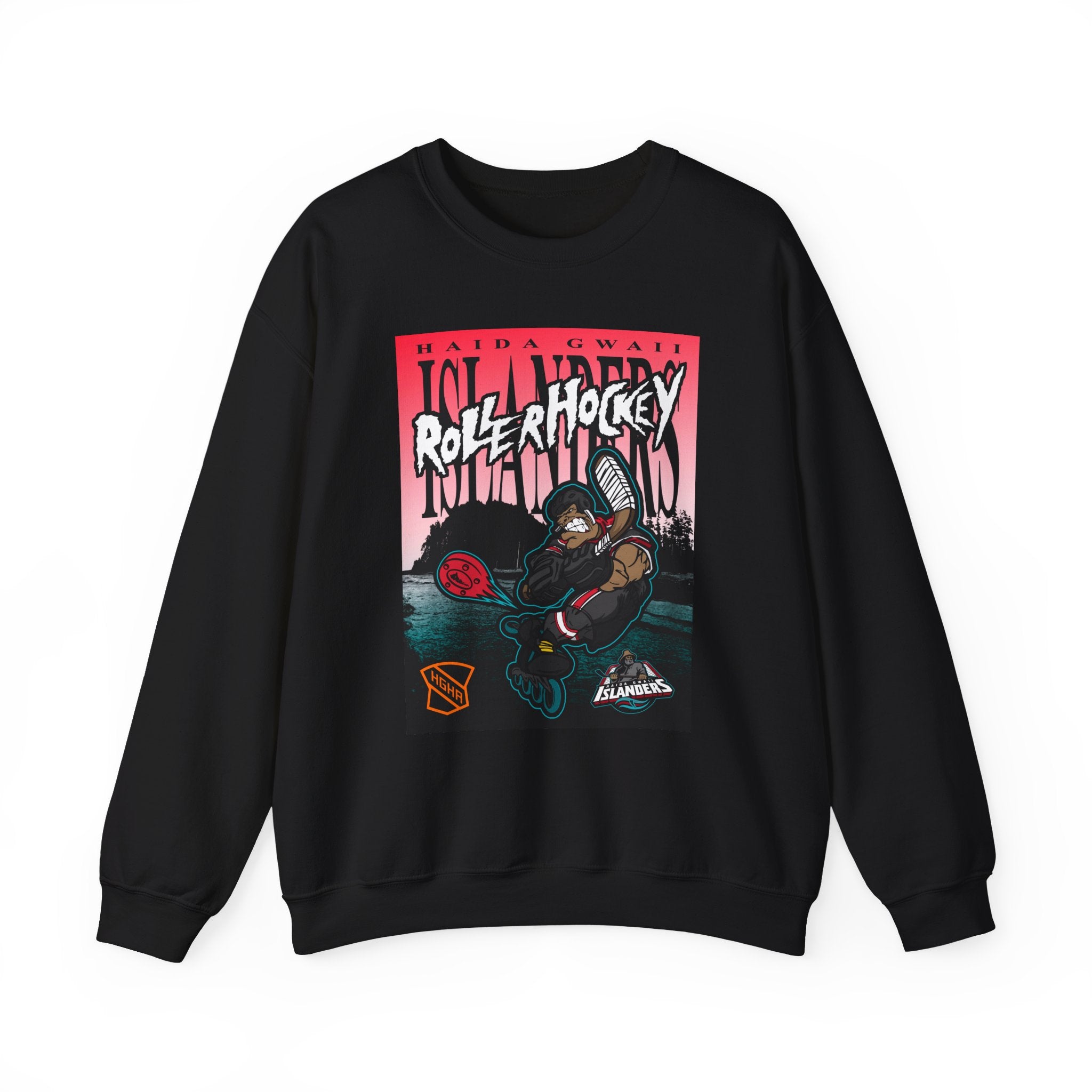 Crewneck Sweatshirt - Haida Gwaii Islanders Rollerhockey Cartoon Graphic