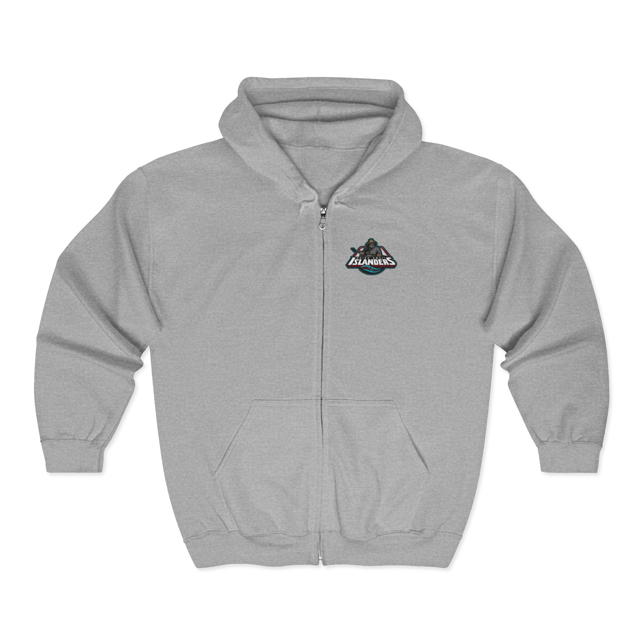 Basic Zip Hoodie - Haida Gwaii Islanders Rollerhockey Cartoon Graphic