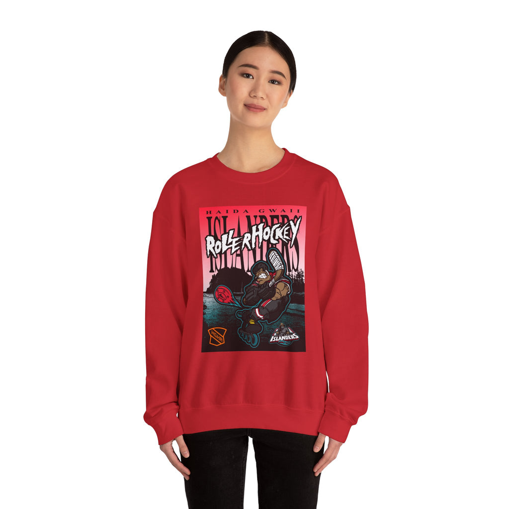 Crewneck Sweatshirt - Haida Gwaii Islanders Rollerhockey Cartoon Graphic