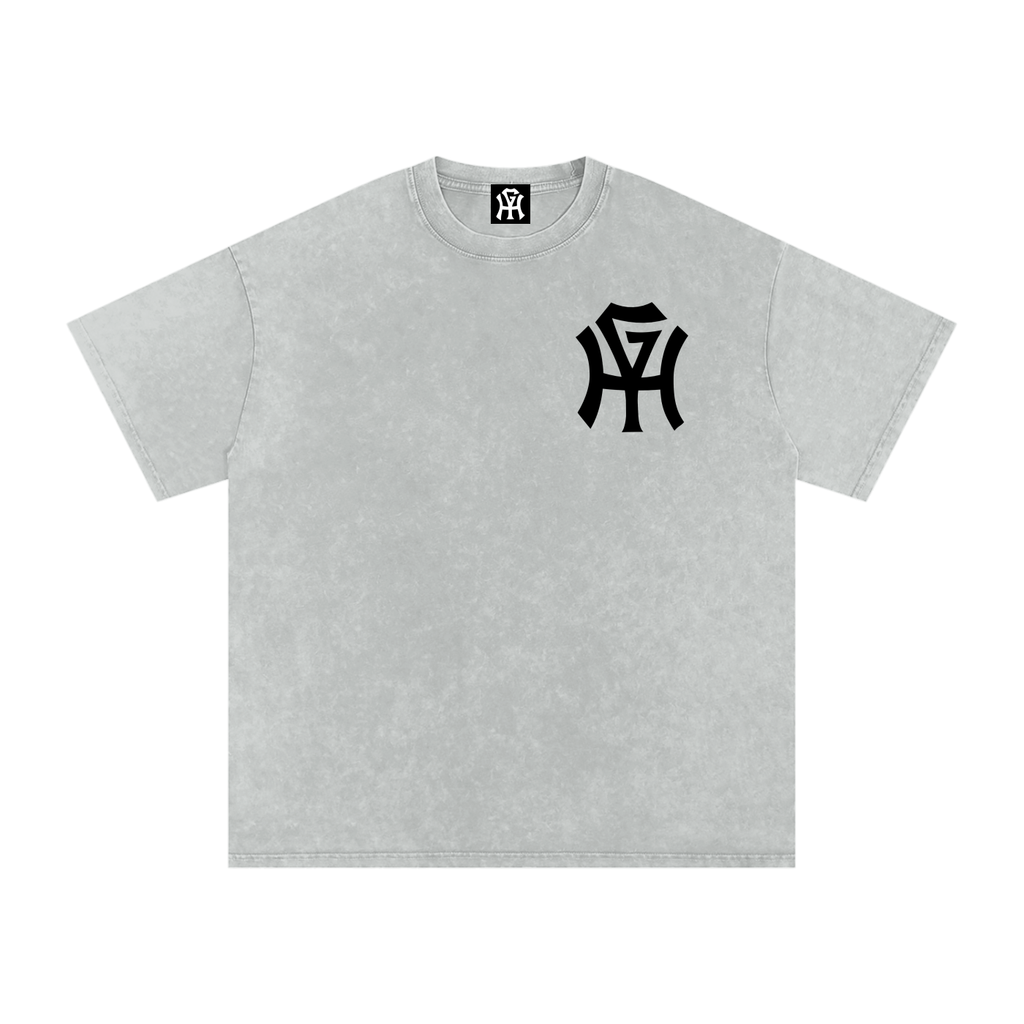 Premium Snow-Wash T-Shirt - HG Monogram (Black Print)