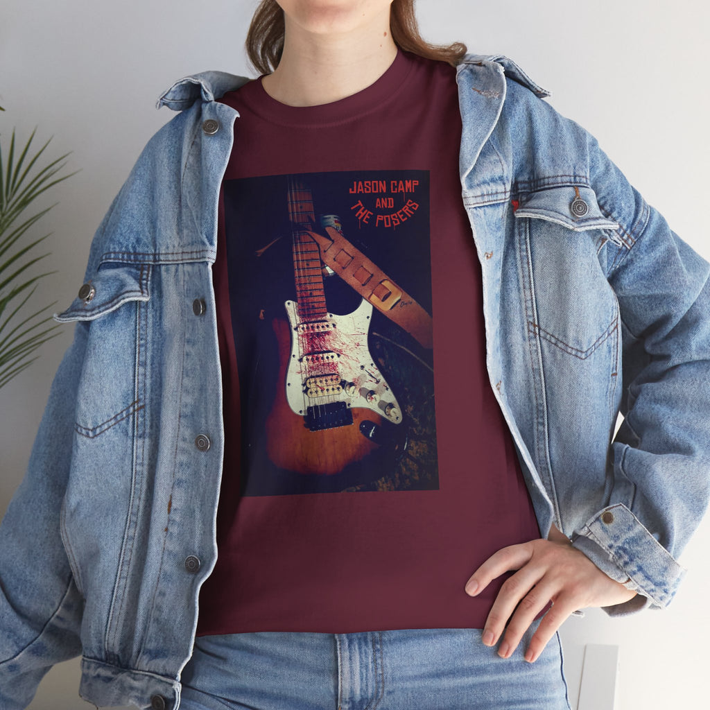 Basic T-Shirt - Jason Camp & the Posers Bloody Guitar Photo