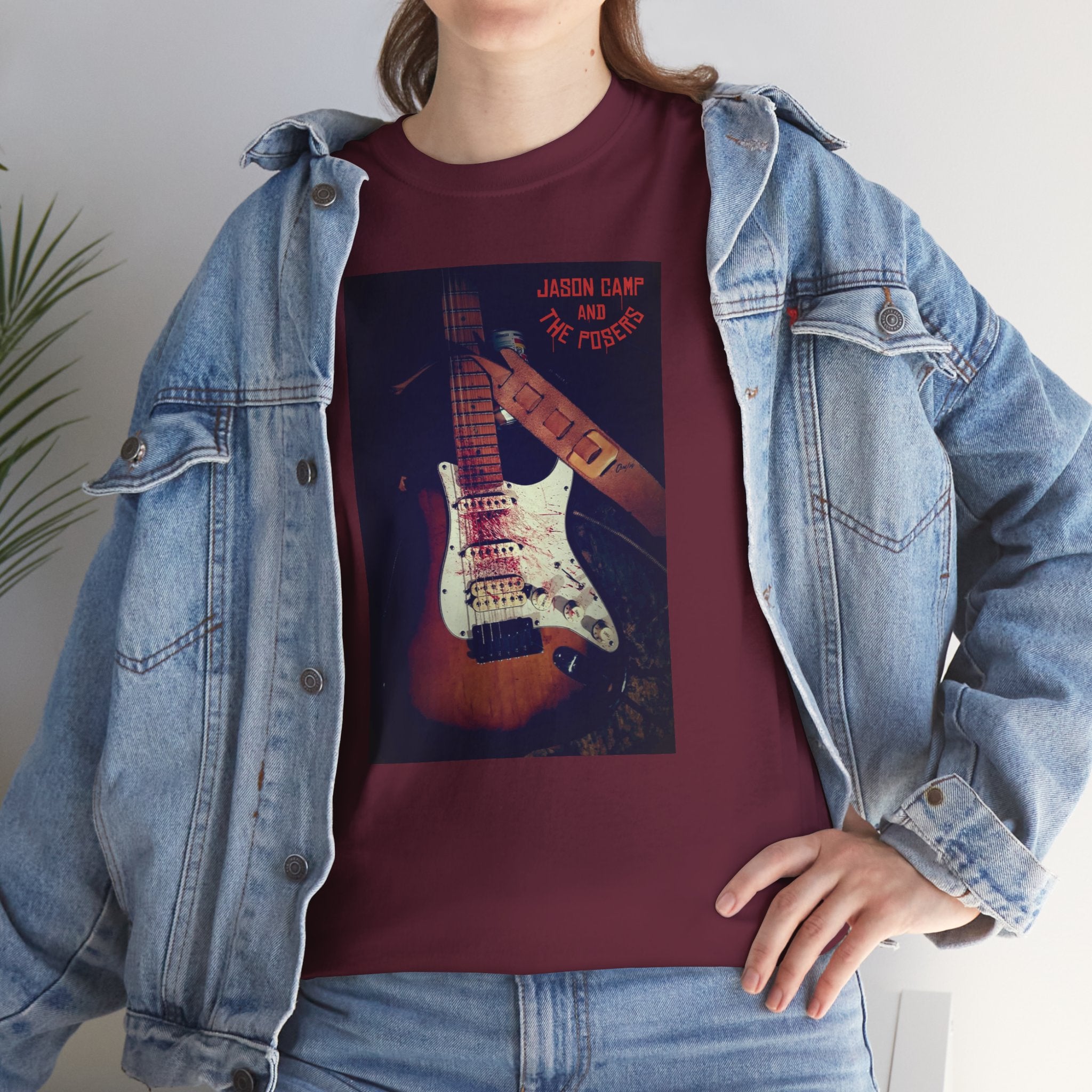 Basic T-Shirt - Jason Camp & the Posers Bloody Guitar Photo