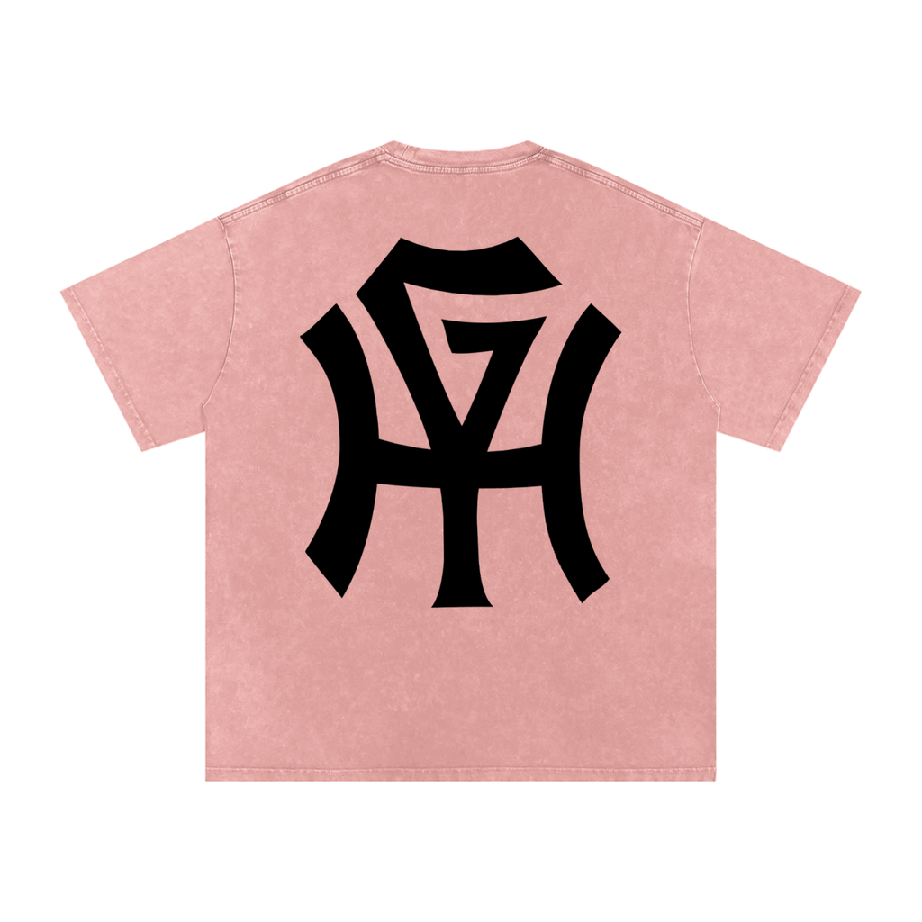 Premium Snow-Wash T-Shirt - HG Monogram (Black Print)