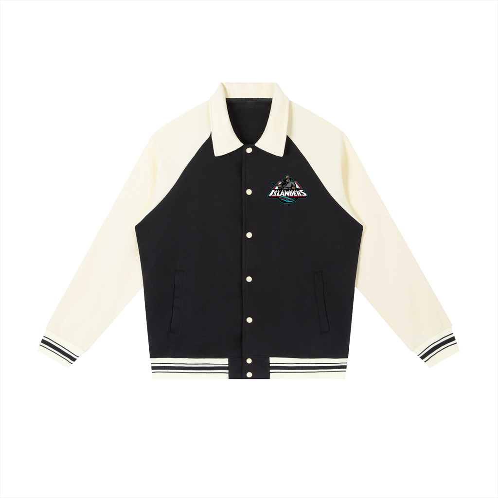 Fleece Letterman Jacket - Haida Gwaii Islanders Fisherman Logo