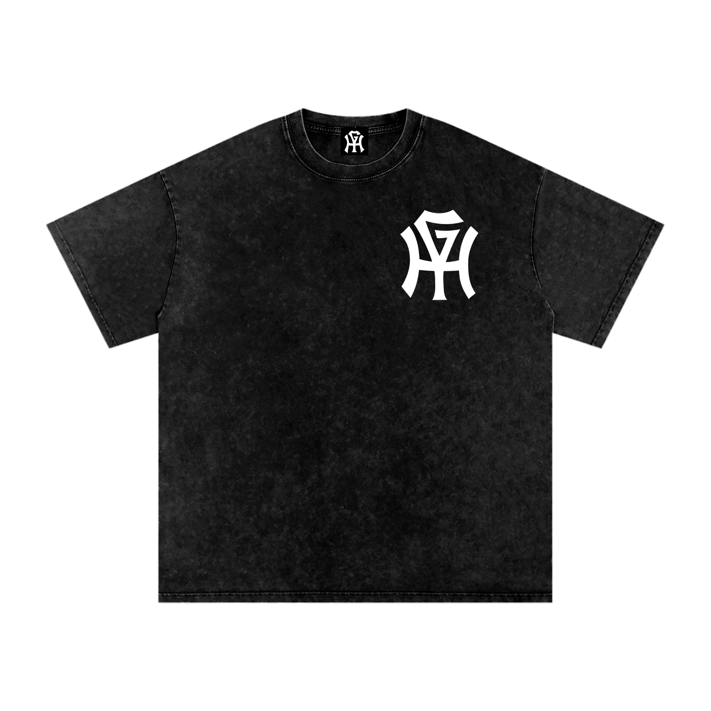 Premium Snow-Wash T-Shirt - HG Monogram (White Print)