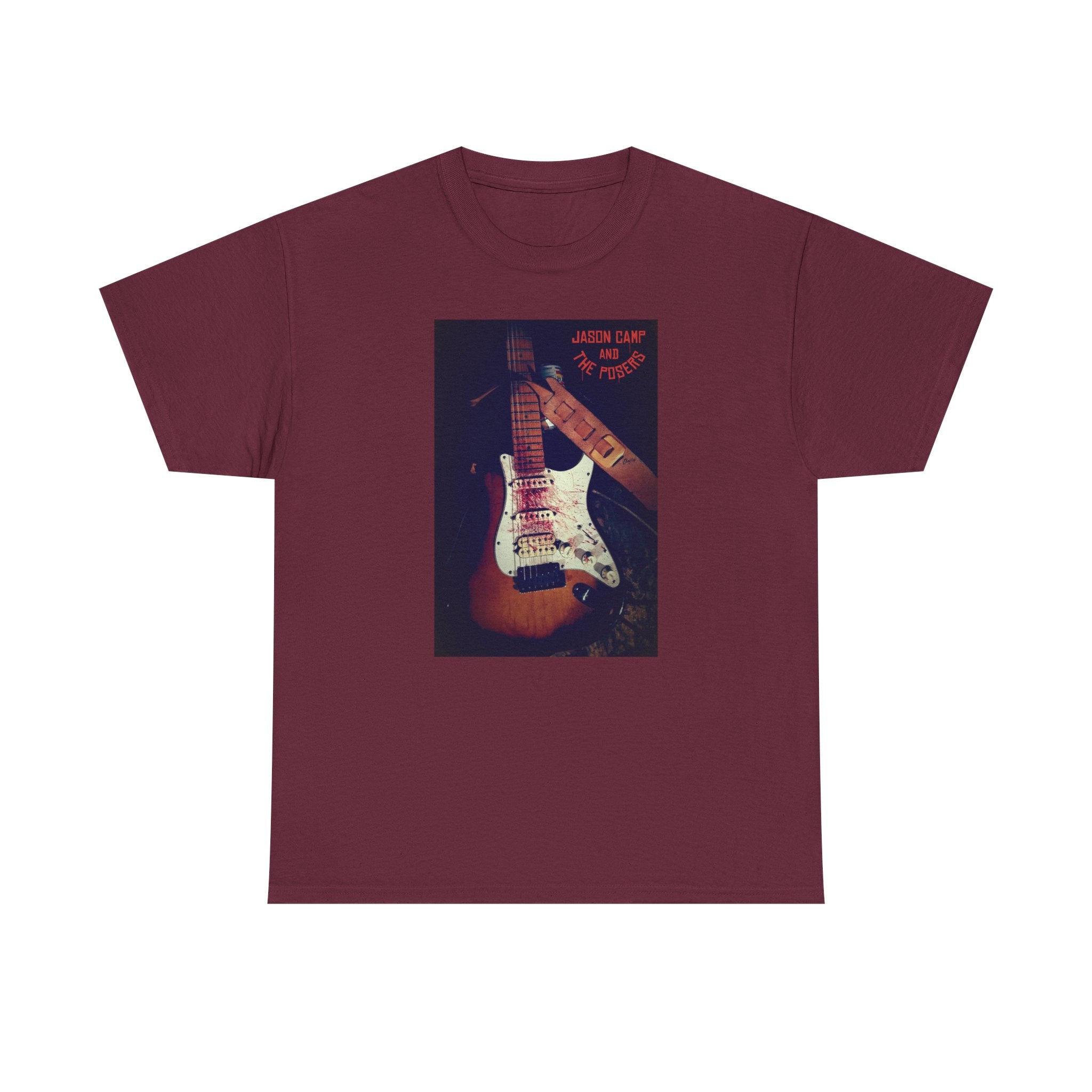 Basic T-Shirt - Jason Camp & the Posers Bloody Guitar Photo