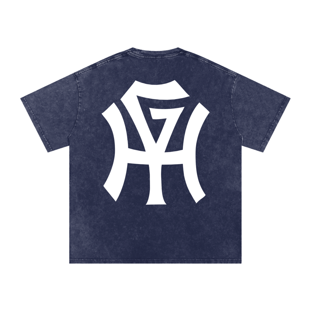 Premium Snow-Wash T-Shirt - HG Monogram (White Print)