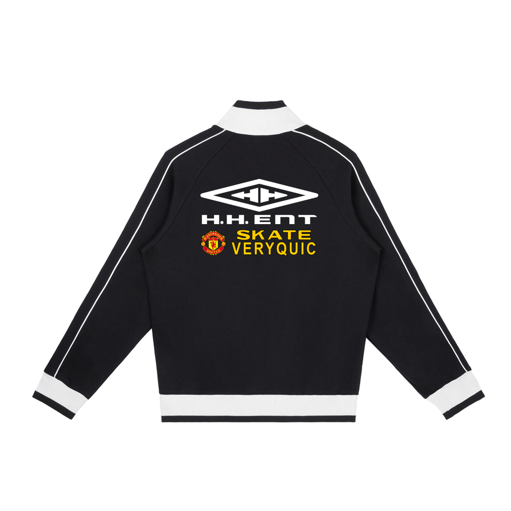 Color Block Raglan Sleeve Zip Track Jacket