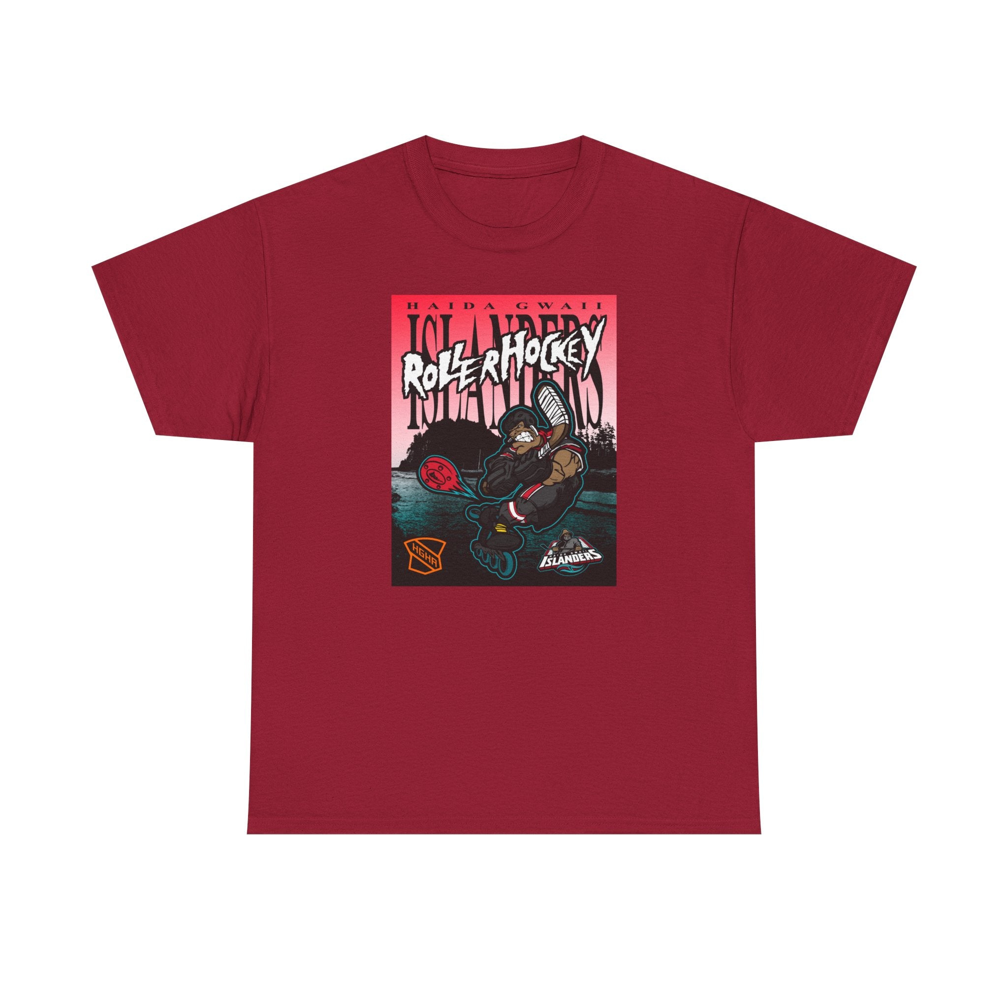 Basic Tee - Haida Gwaii Islanders Rollerhockey Cartoon Graphic
