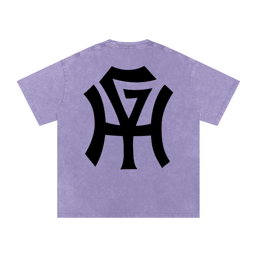 Premium Snow-Wash T-Shirt - HG Monogram (Black Print)