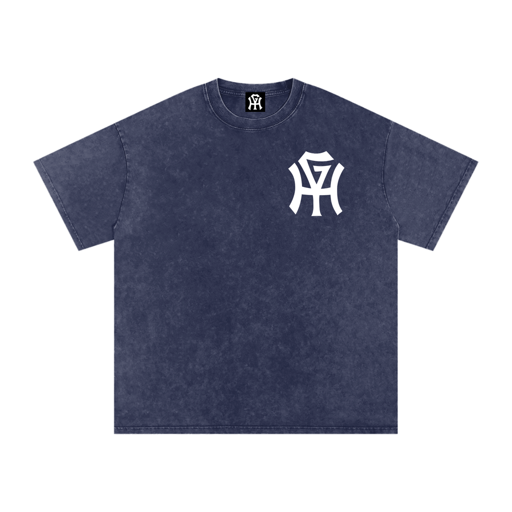 Premium Snow-Wash T-Shirt - HG Monogram (White Print)
