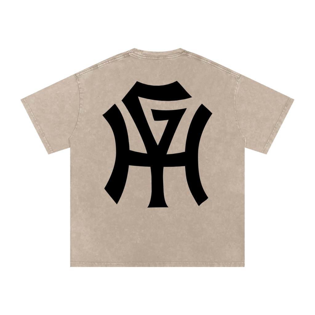 Premium Snow-Wash T-Shirt - HG Monogram (Black Print)