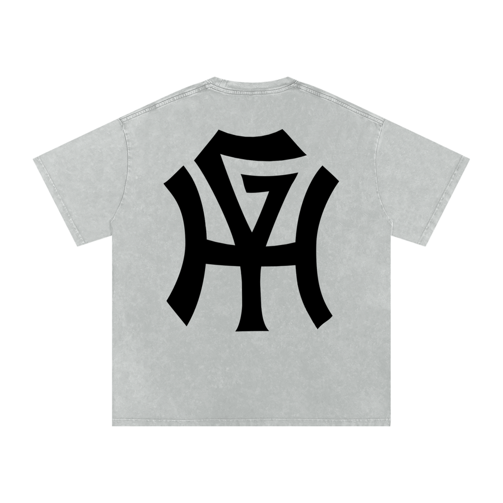 Premium Snow-Wash T-Shirt - HG Monogram (Black Print)