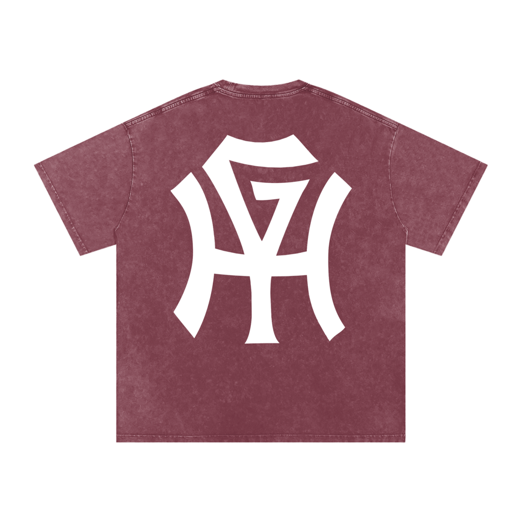Premium Snow-Wash T-Shirt - HG Monogram (White Print)